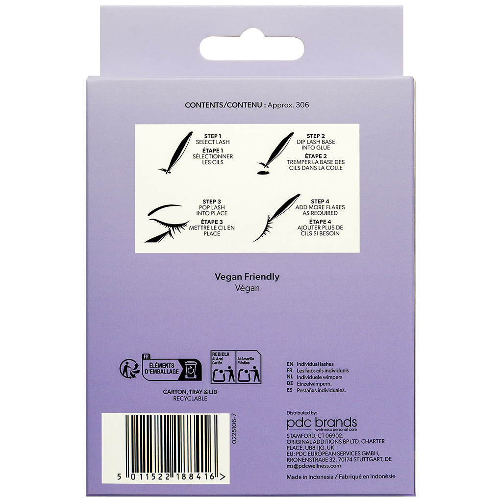Salon System Individual Lashes SUPER VALUE Pack - Short (Back of Packaging)