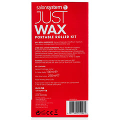 Salon System Just Wax Portable Roller Kit (Back of Packaging)