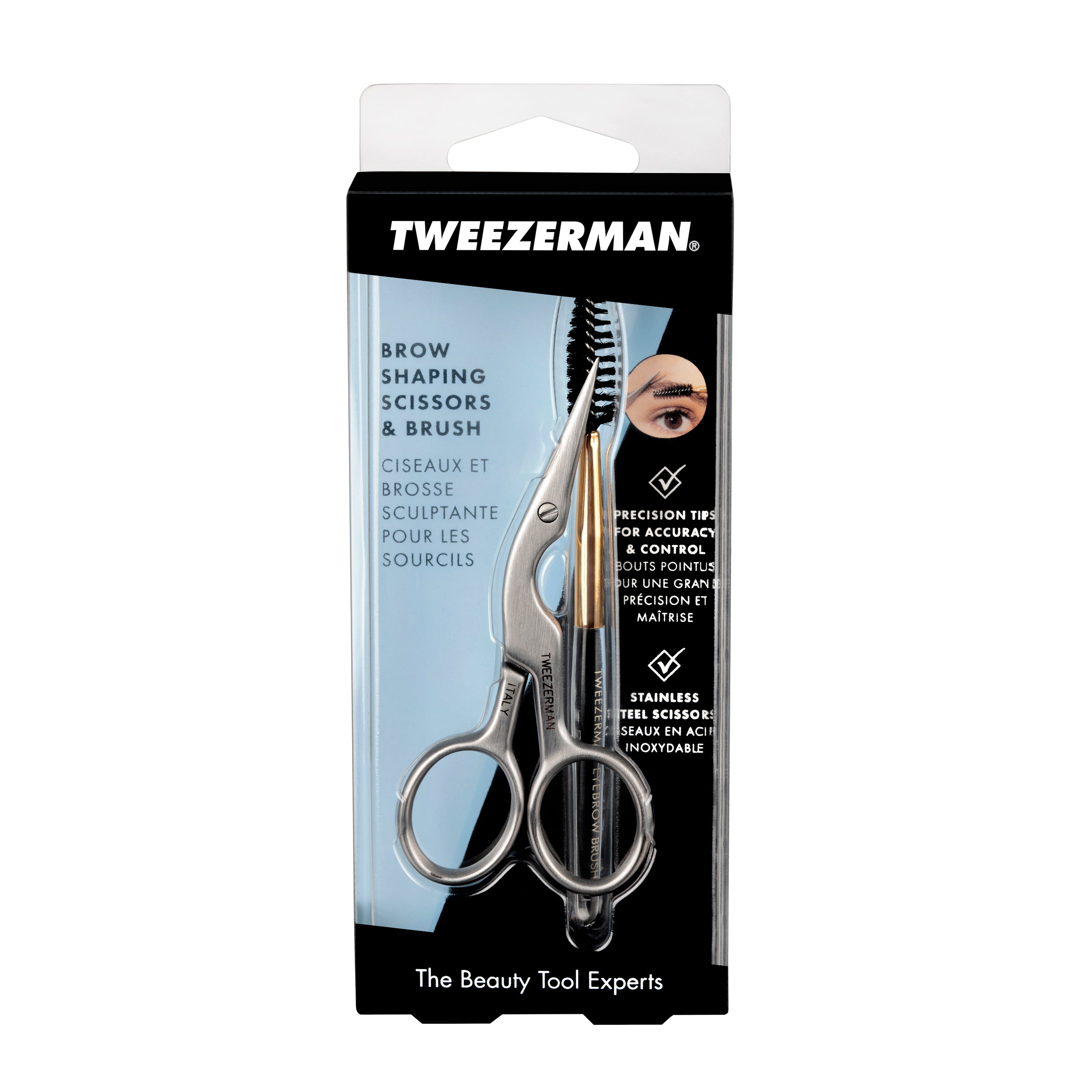 Tweezerman Brow Shaping Scissors & Brush | False Eyelashes
