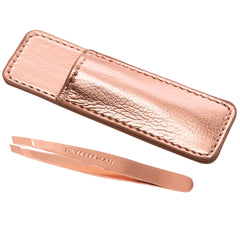 Tweezerman Mini Slant Tweezer & Case Rose Gold