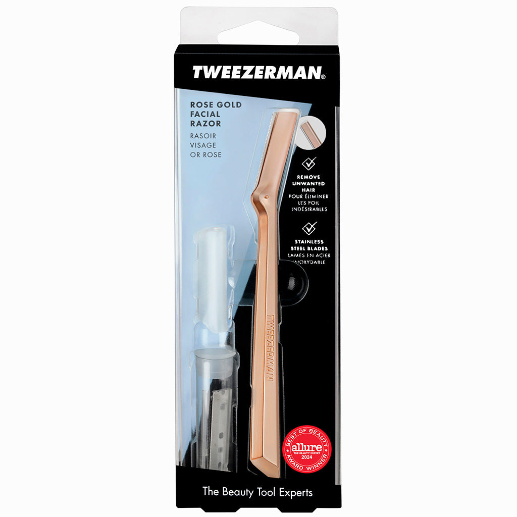 Tweezerman Rose Gold Facial Razor | False Eyelashes