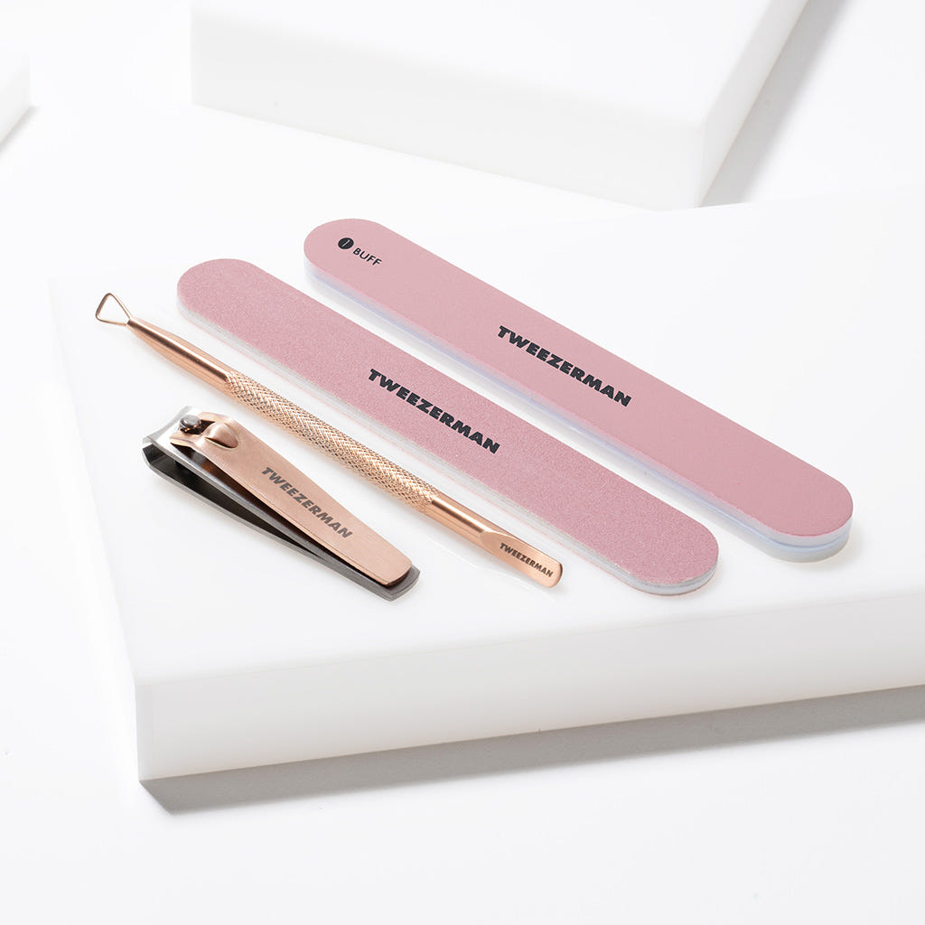 Tweezerman Rose Gold Manicure Set (Lifestyle Shot)