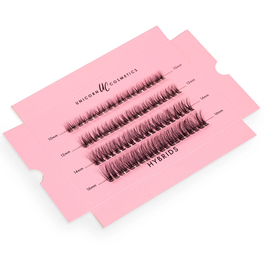 Unicorn Cosmetics Super Pre-Glued Party Lashes - HYBRIDS (Tray Shot)