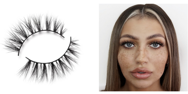 Model Wearing Lilly Lashes in style Cannes