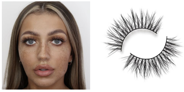 Model Wearing Lilly Lashes in style Goddess