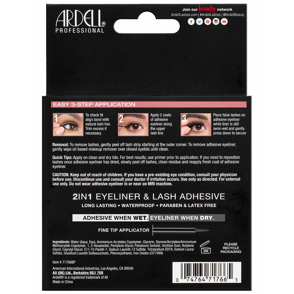 Ardell Lash Contour False Eyelashes - 371 (Twin Pack) - Back of Packaging