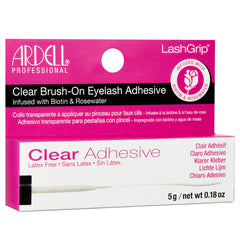 Ardell Lash Grip Clear Brush-on Lash Adhesive Infused with Biotin and Rosewater (5g) - Angled Packaging