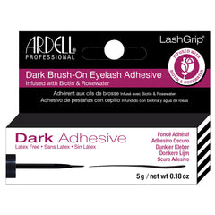 Ardell Lash Grip Dark Brush-on Lash Adhesive Infused with Biotin and Rosewater (5g) - Angled Packaging
