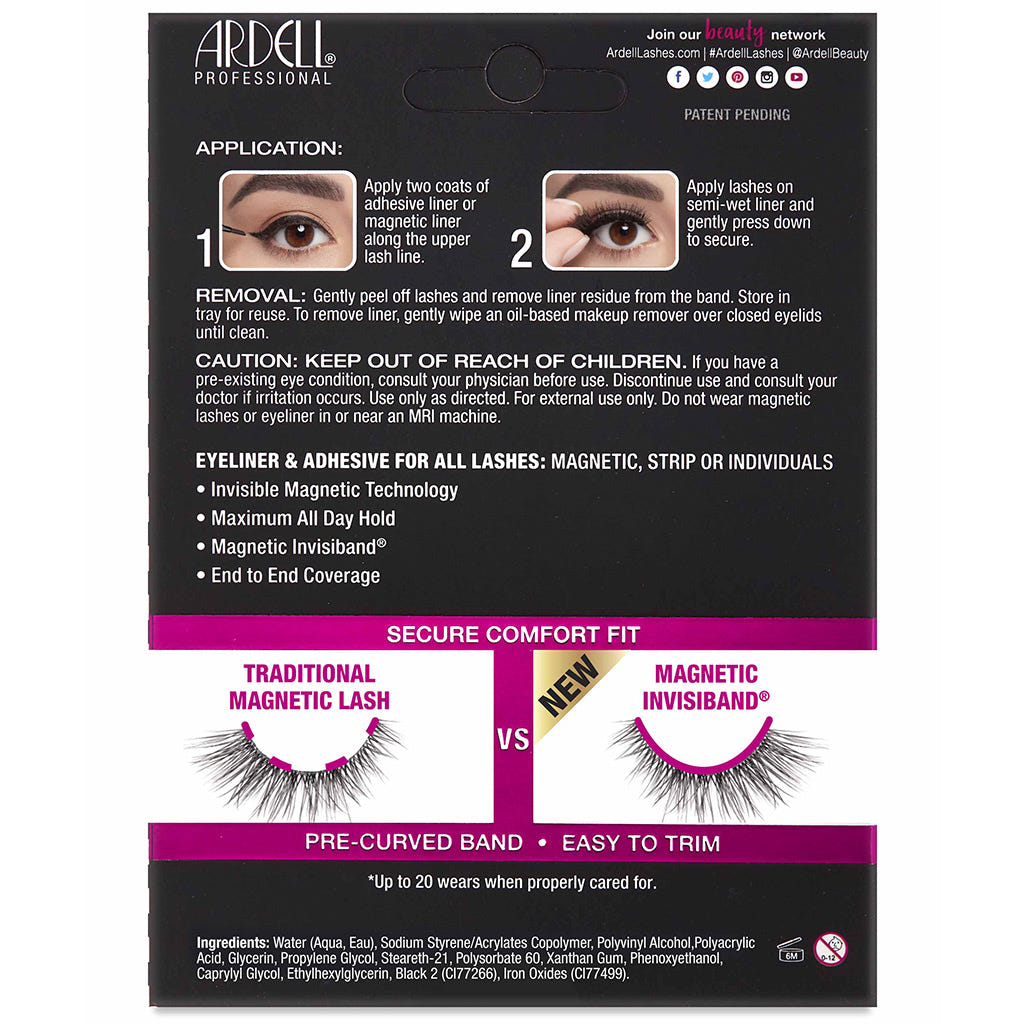 Ardell Magnetic Mega Hold Lashes Liner and Lash Kit - 056 (Back of Packaging)