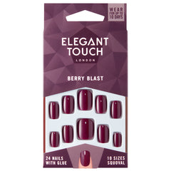 Elegant Touch False Nails Squoval Short Length - Berry Blast