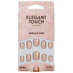 Elegant Touch False Nails Squoval Short Length - Vanilla Chai
