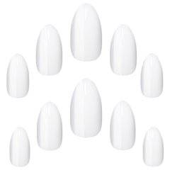 Elegant Touch False Nails Stiletto Medium Length - White-Out (Loose)