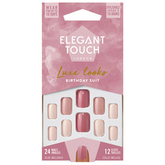 Elegant Touch Luxe Looks False Nails Squoval Short Length - Birthday Suit