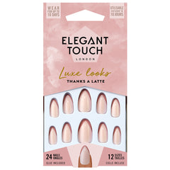 Elegant Touch Luxe Looks False Nails Stiletto Medium Length - Thanks A Latte