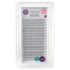 Eyelash Emporium 3D C Curls Pre-Made Fans 0.10 Mixed Lengths (9mm, 10mm, 11mm, 12mm)