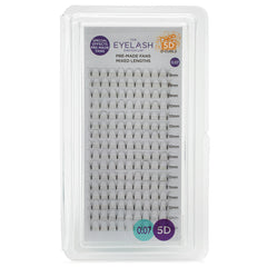 Eyelash Emporium 5D D Curls Pre-Made Fans 0.07 Mixed Lengths (9mm, 10mm, 11mm, 12mm)