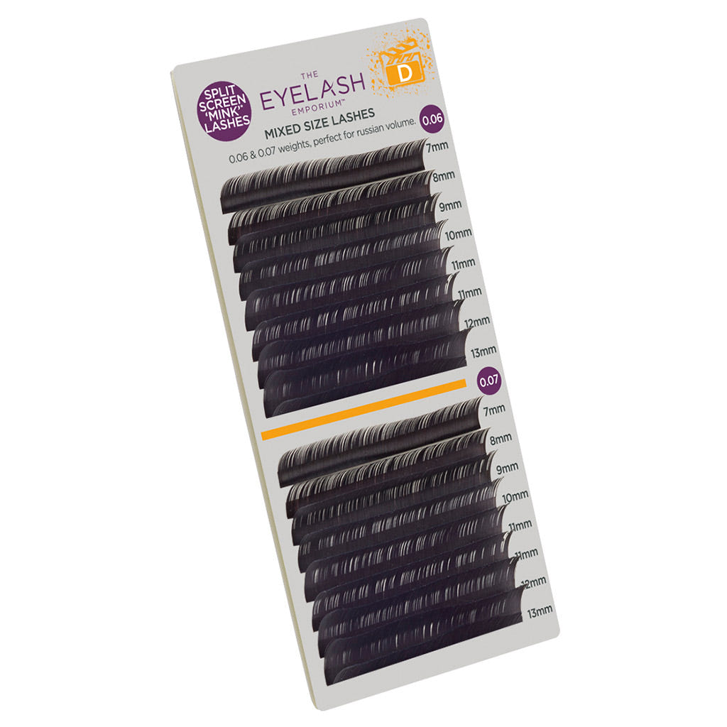 Eyelash Emporium Mink Effect D Curls 0.06 & 0.07 Mixed Lengths (No Packaging)