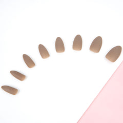 Invogue False Nails Oval Medium Length - Taupe Nude (Lifestyle 2)