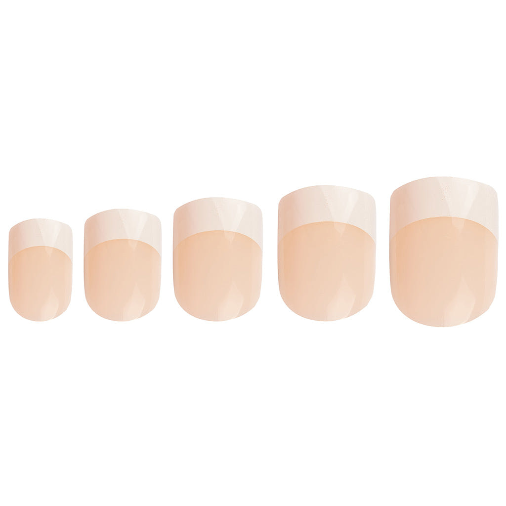 Invogue False Nails Square Medium Length - Classic French Natural Pink (Loose)