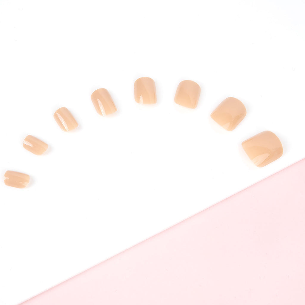 Invogue False Nails Square Medium Length - Honey Nude (Lifestyle 2)