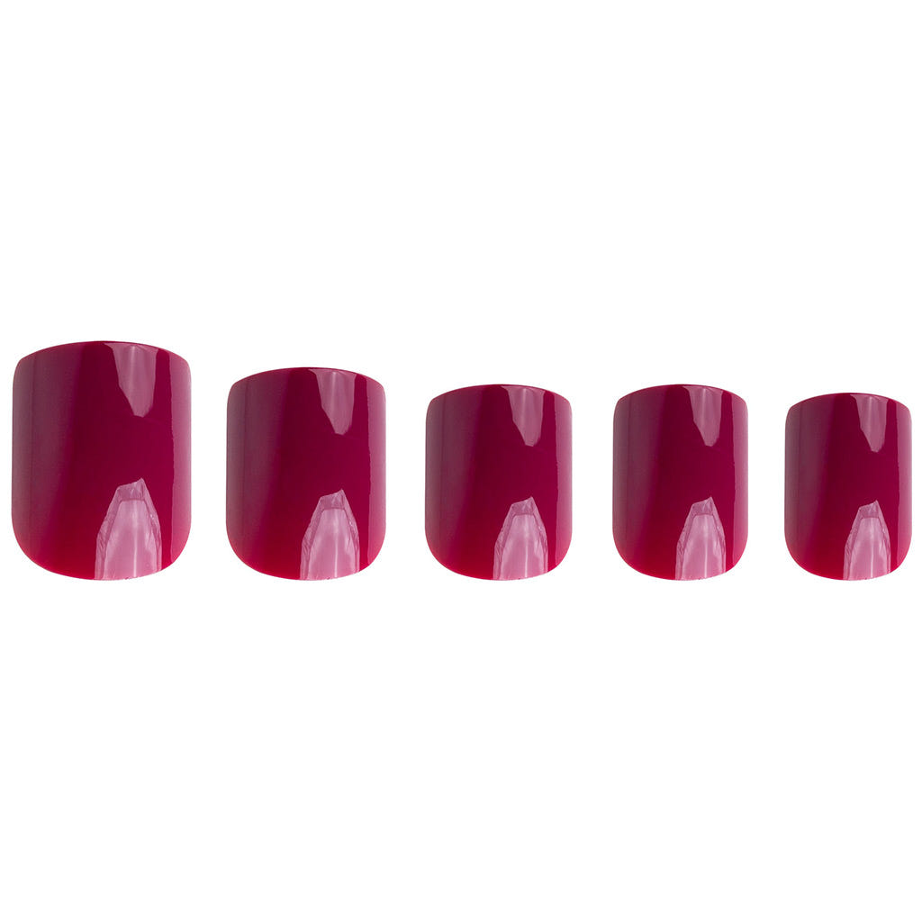 Invogue False Nails Square Medium Length - Wine Red (Loose)