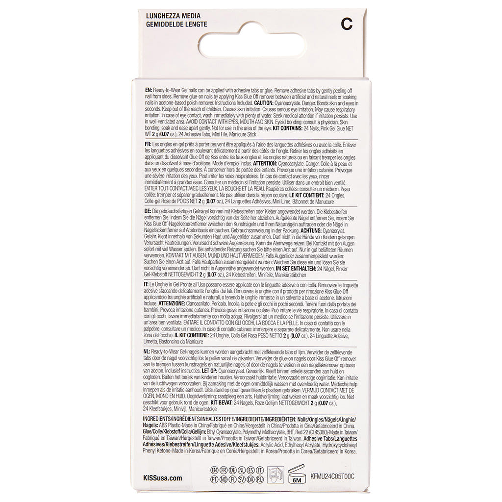 Kiss False Nails Gel Fantasy Nails - Fanciful (Back of Pack)