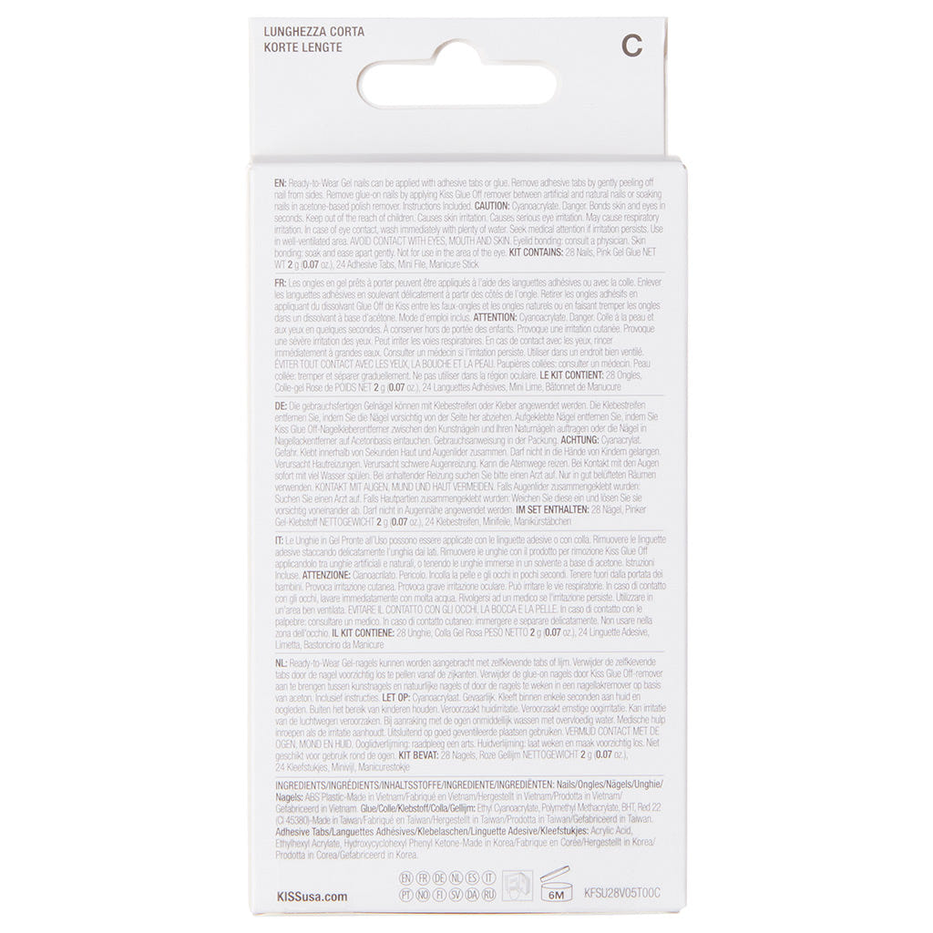 Kiss False Nails Gel Fantasy Nails - Ribbons (Back of Pack)