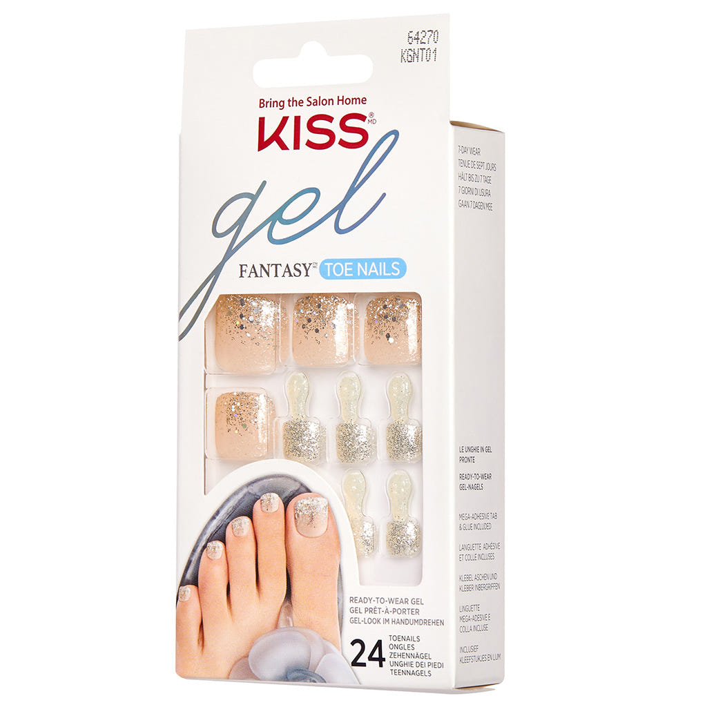 Kiss False Nails Gel Fantasy - Toe Nails (Angled Packaging 2)