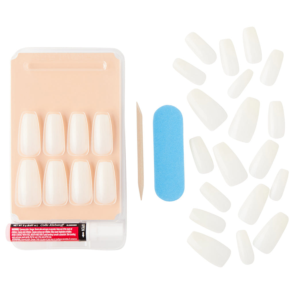 Kiss False Nails Salon Acrylic Natural Nails - Strong Enough (Open)