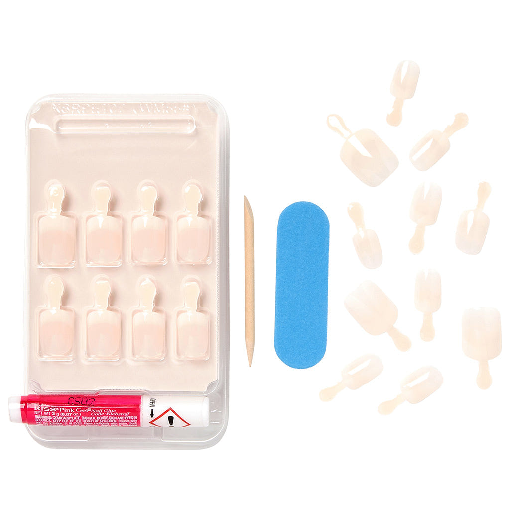 Kiss False Nails Salon Acrylic Nude French Nails - Breathtaking (Open)