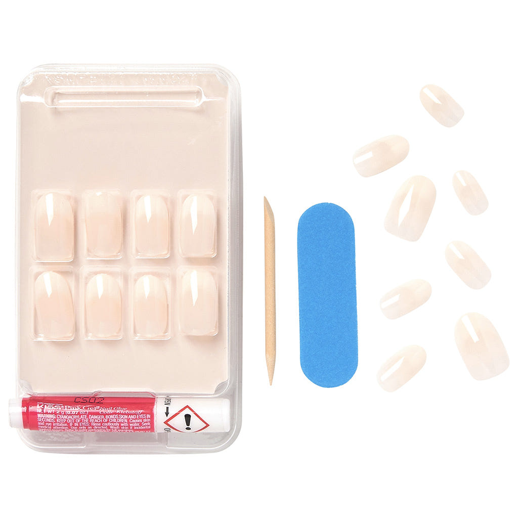 Kiss False Nails Salon Acrylic Nude French Nails - Graceful (Open)
