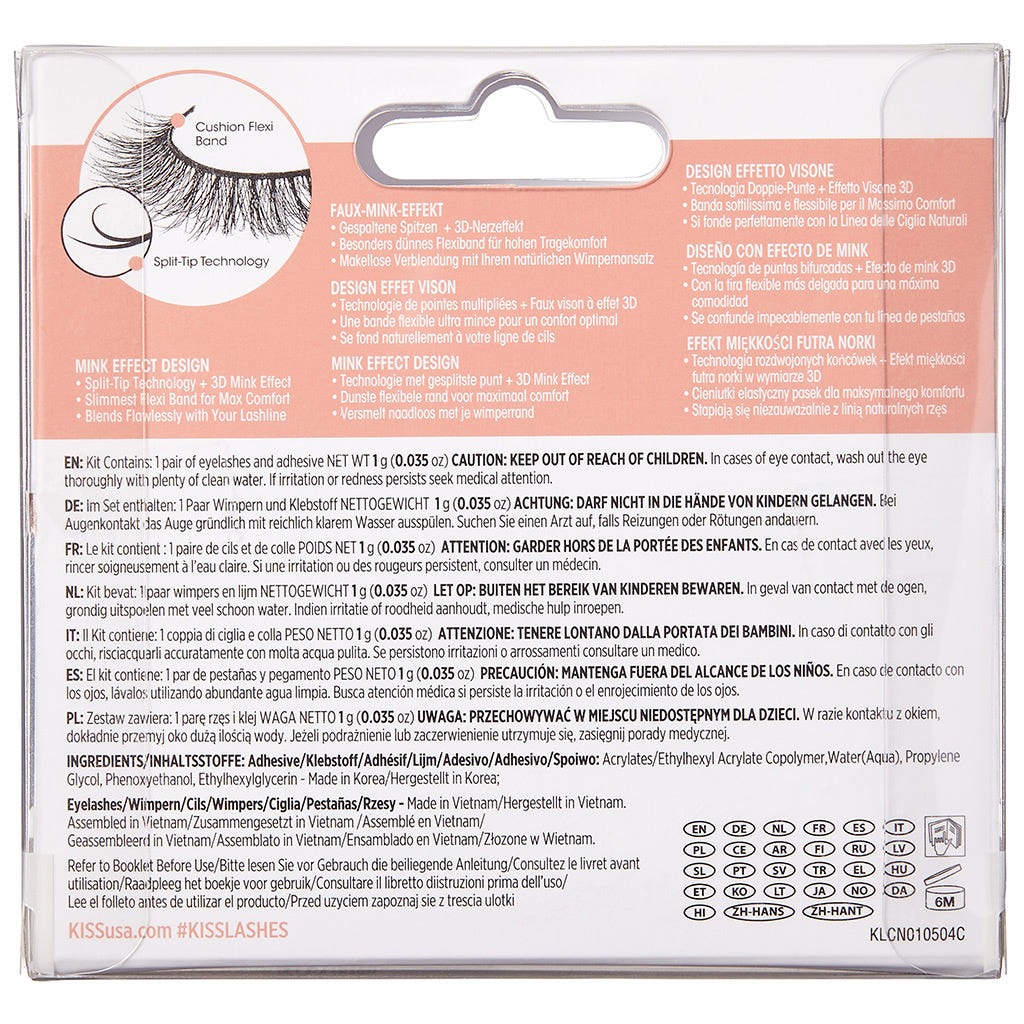 Kiss Lash Couture Naked Drama - Tulle (Back of Packaging)