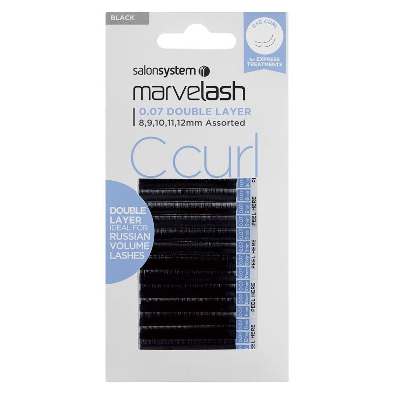 Marvelash C Curl Lashes 0.07 Double Layer, Assorted Length (8, 9, 10, 11, 12mm)