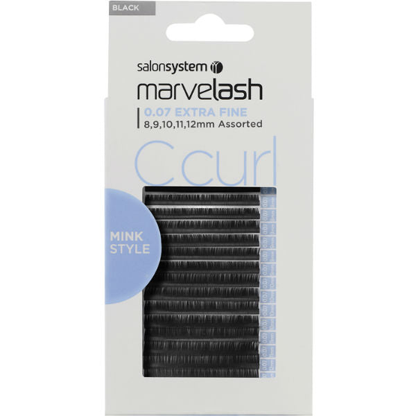 Marvelash C Curl Lashes 0.07 Extra Fine Mink Style, Assorted Length (8, 9, 10, 11, 12mm)