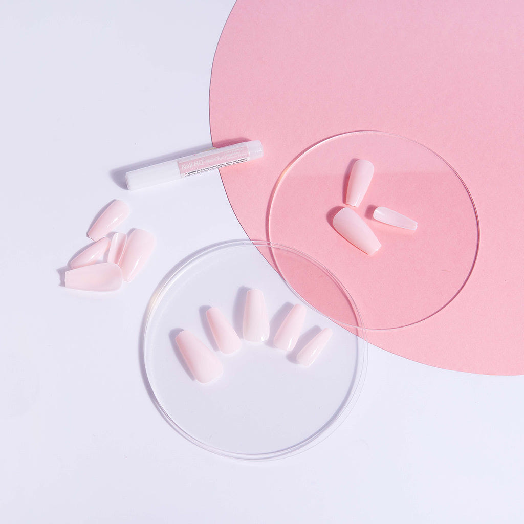 Nail HQ False Nails Long Coffin - Baby Pink (Lifestyle)