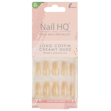 Nail HQ False Nails Long Coffin - Creamy Nude | False Eyelashes