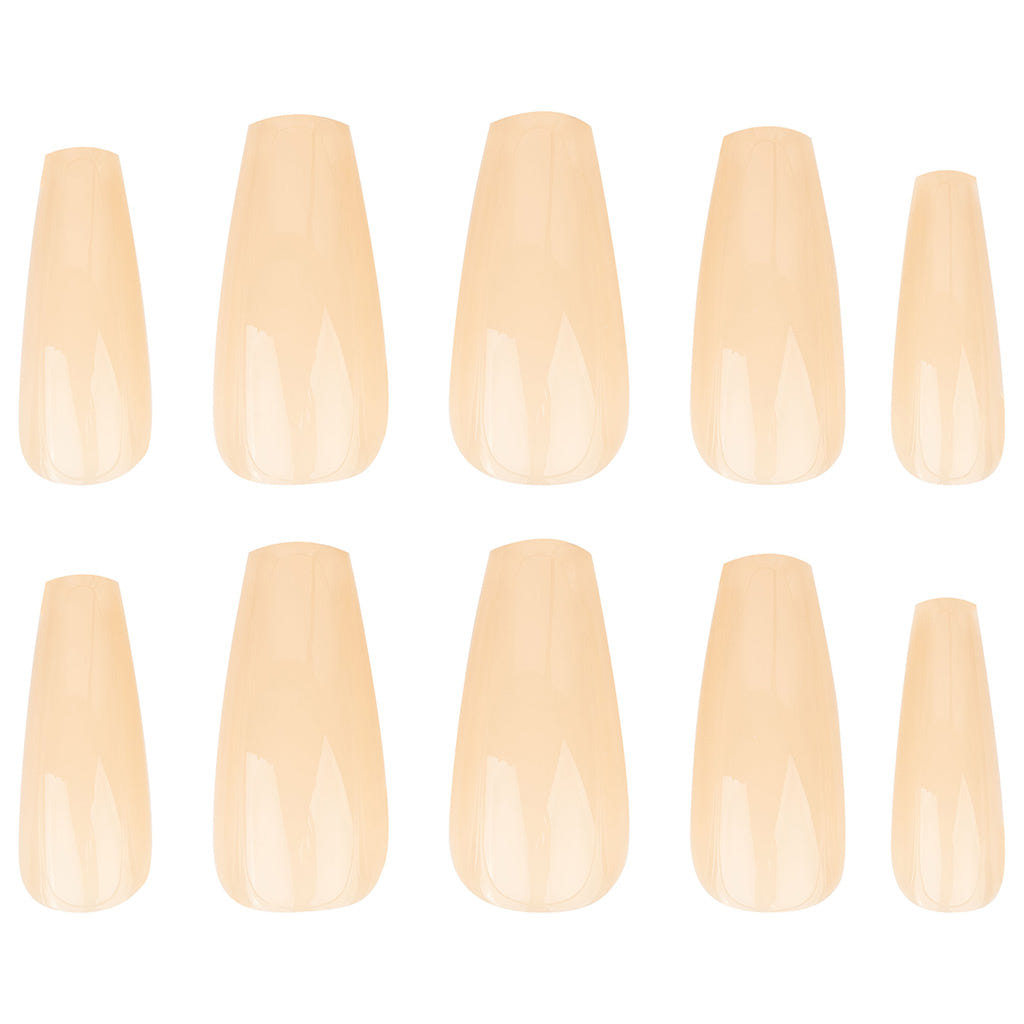 Nail HQ False Nails Long Coffin - Creamy Nude (Loose)