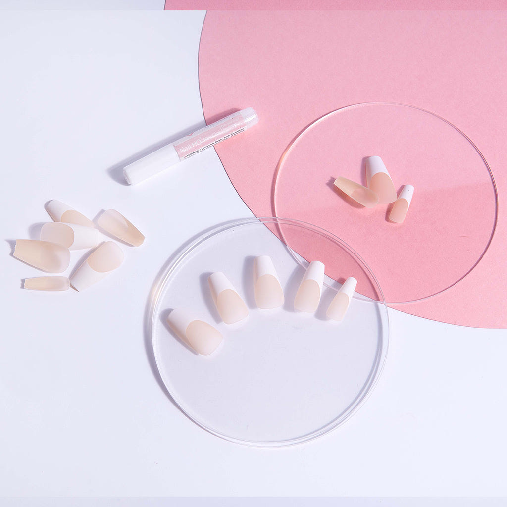 Nail HQ False Nails Long Coffin - French (Lifestyle)