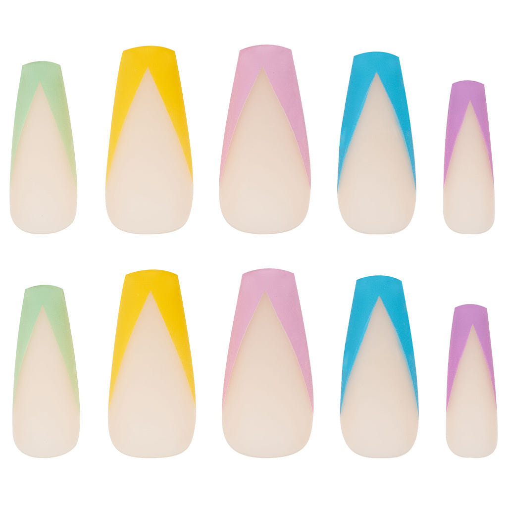 Nail HQ False Nails Long Coffin - Pastel Tips (Loose)