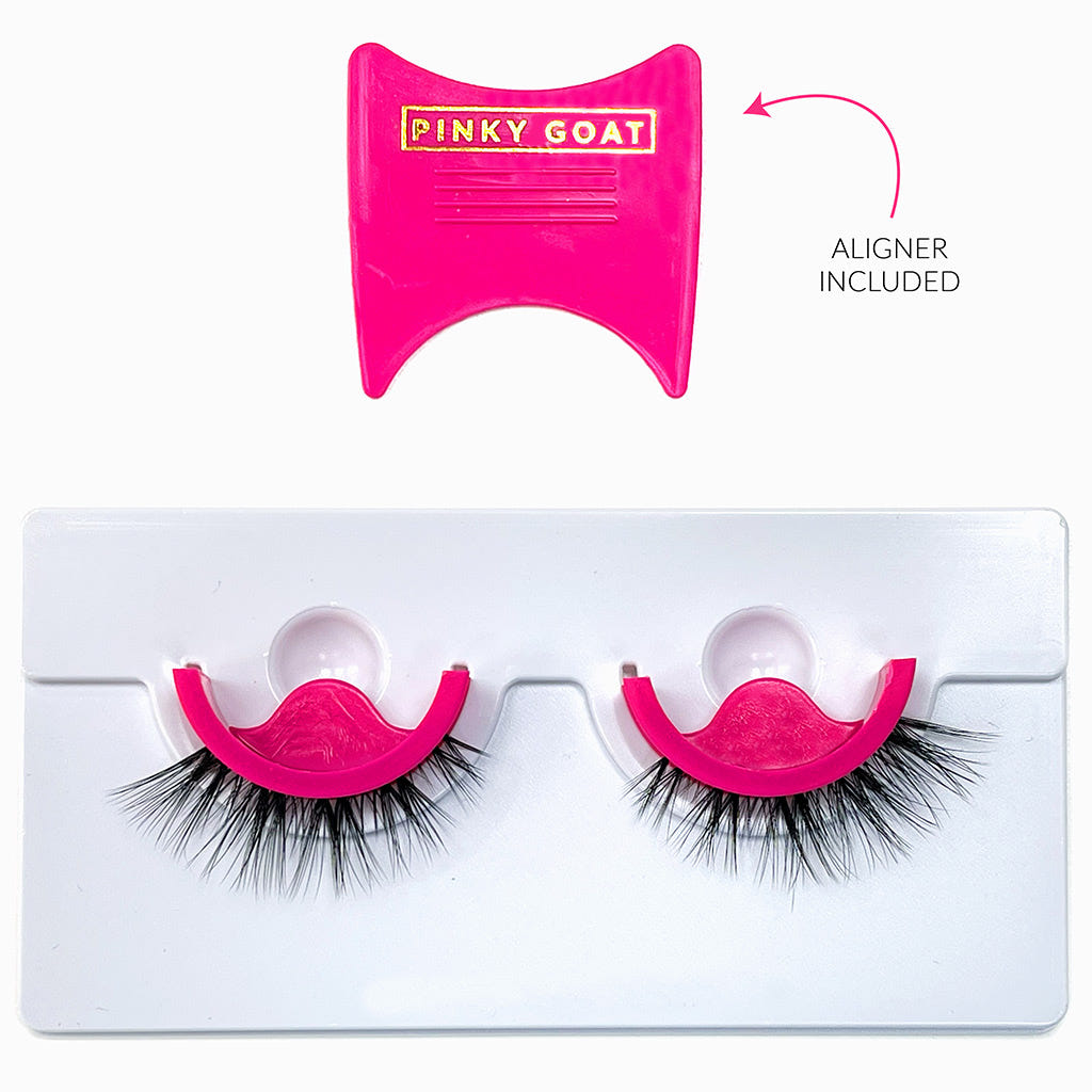 Pinky Goat Pre-Glued Lashes - Violet (Tray Shot)