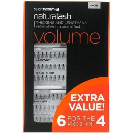 Salon System Individual Lashes Black Short - 6 for 4 EXTRA VALUE PACK