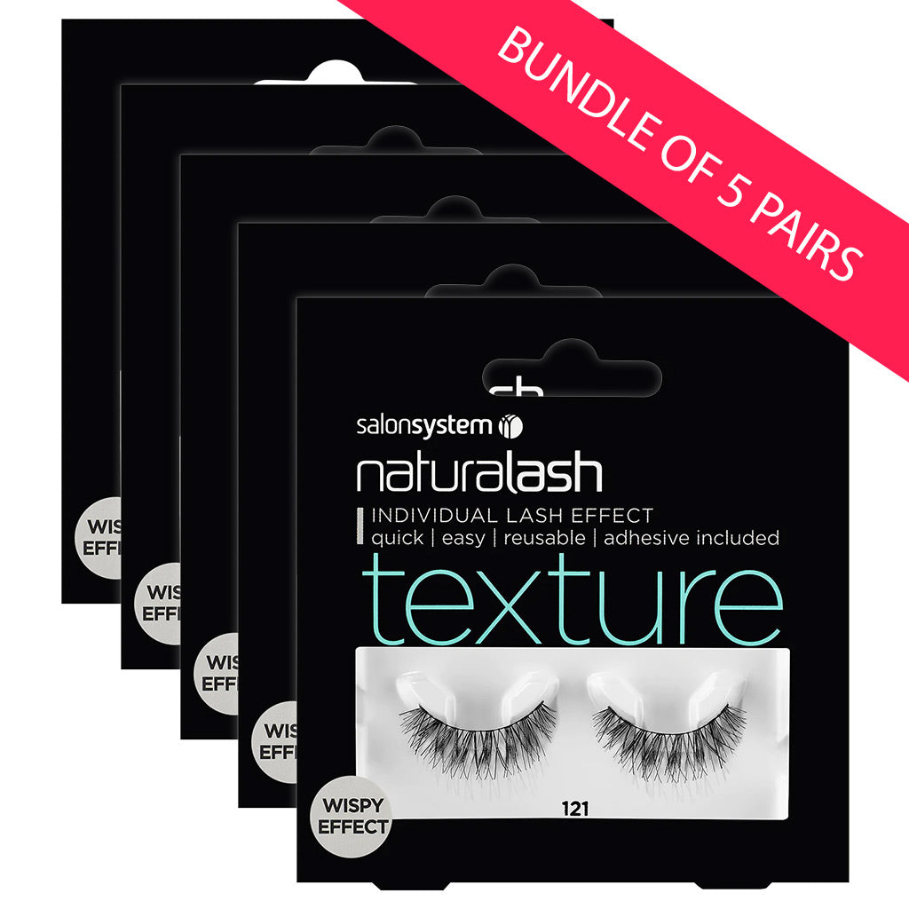 Salon System Naturalash 121 Black Texture (BUNDLE OF 5 PAIRS)