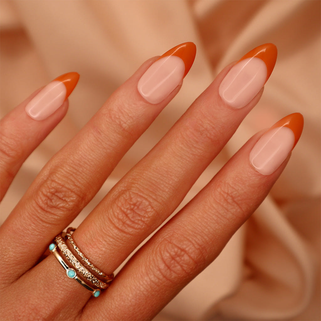 SOSU by SJ False Nails Stiletto Medium Length - Burning Desire (Model Shot)